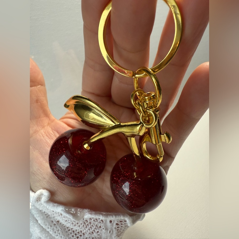 Anthropologie Cherry Keychain in Red and Gold - Picture 5 of 12